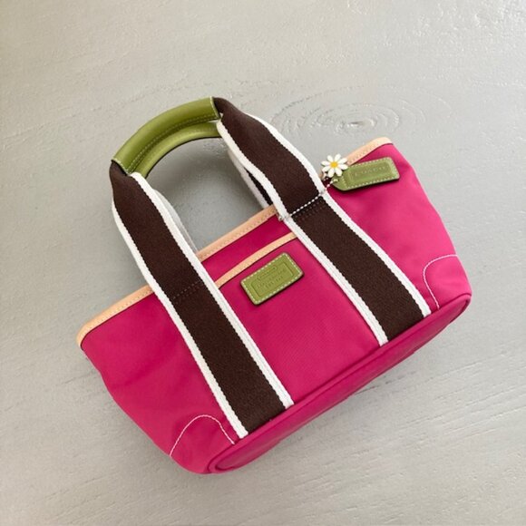 COACH Y2K Daisy Hampton Mini Vintage Pink Green Weekender Tote 6260 Bag Purse - Picture 1 of 16
